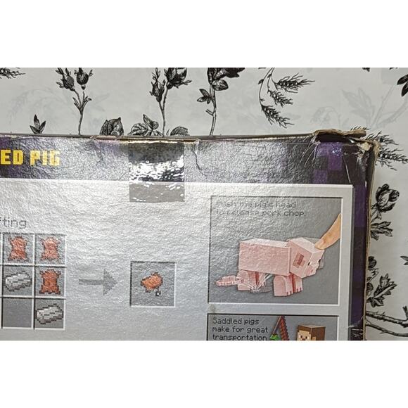 RARE NWT 2016 Mattel Minecraft Videogame Saddled Pig Action Figure Mojang Toy
